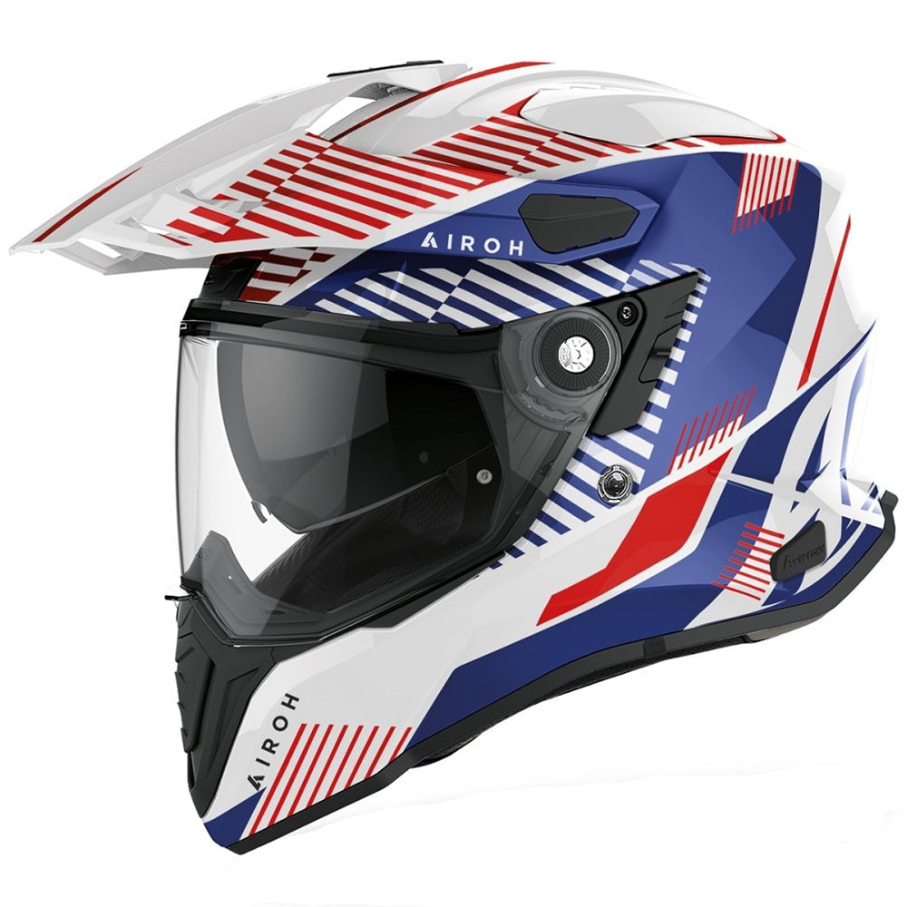 Airoh Commander Boost White Blue Adventure Helmet
