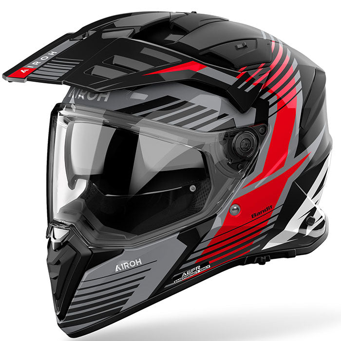 Airoh Bandit Spicy Helmet — Red Grey Black