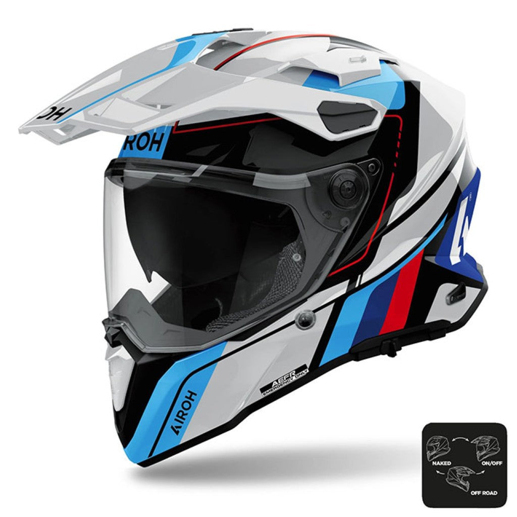 Airoh Commander 2 Skip White Blue Helmet