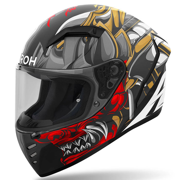 Airoh Connor Samurai Helmet — Matt Black Red