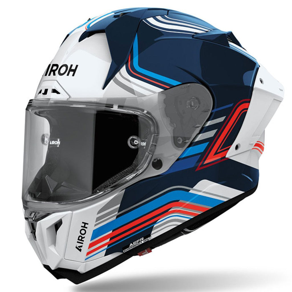 Airoh GP800 Hurricane Helmet — Red White Blue