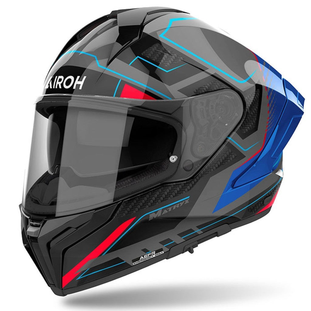 Airoh Matryx Rocket Helmet — Red/Blue