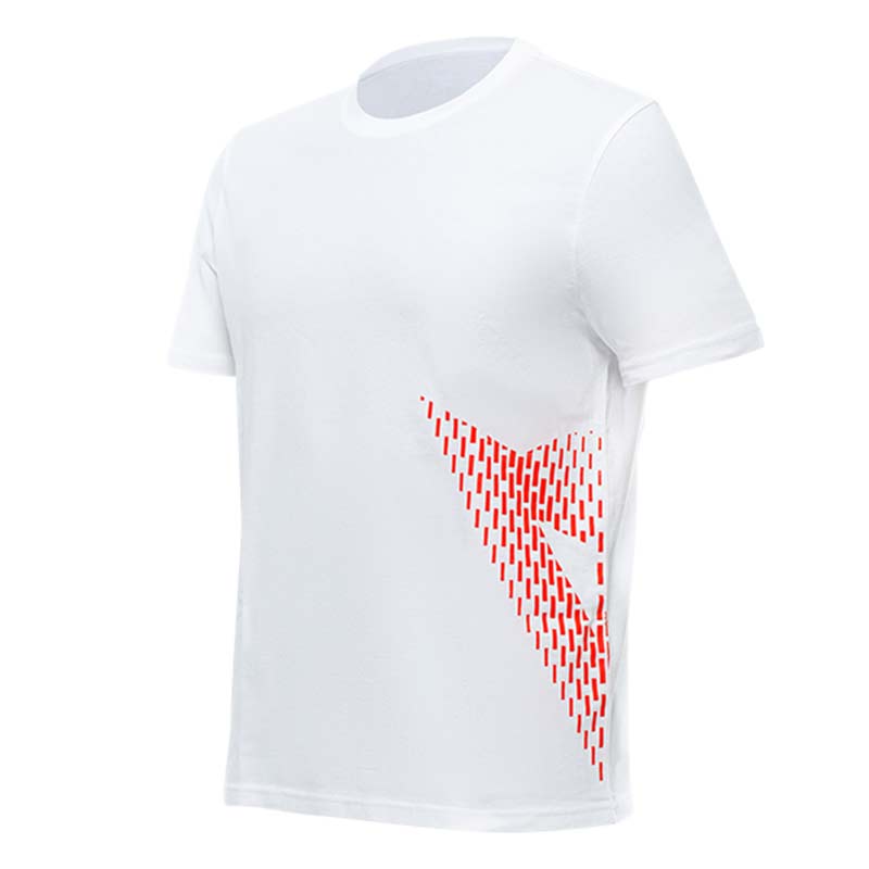 Dainese T-Shirt Big Logo 654 White Fluo Red