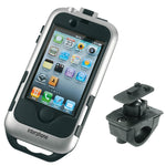 Interphone IPHONE 4 Silver Motorcycle Holder Mount For Tubular Handlebars