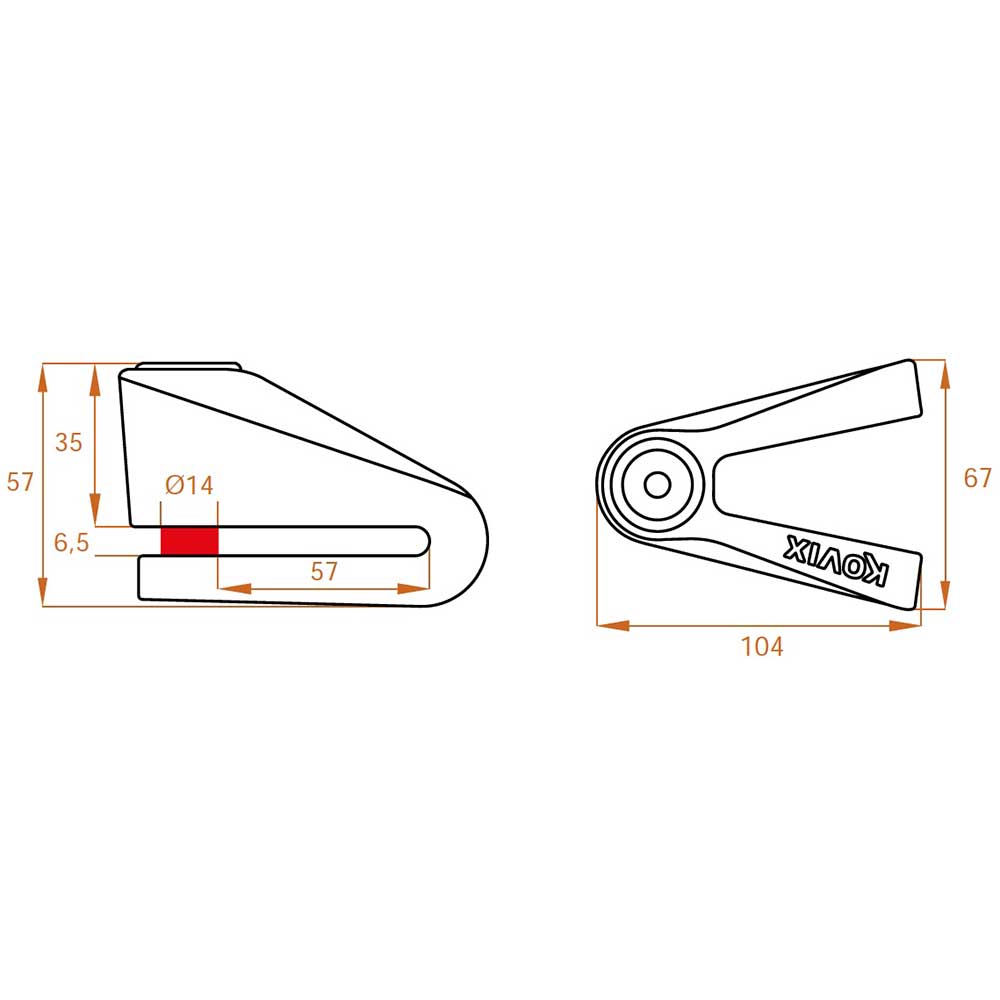 Kovix KVS2 Disc Lock 14mm Stainless Steel