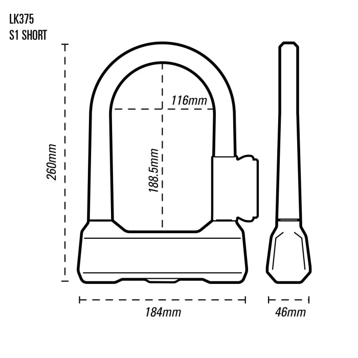 Oxford Grinder S1 U-Lock 260mm