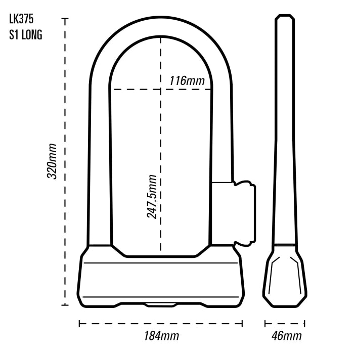 Oxford Grinder S1 U-Lock 320mm