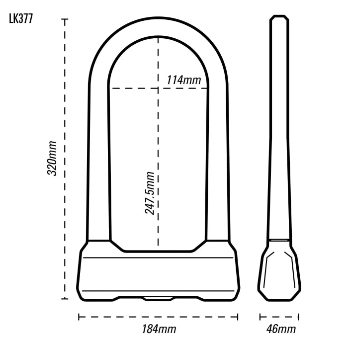Oxford Grinder S2 U-Lock 320mm