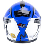 Nitro N540 DVS Podium Gloss White Black Blue Motorcycle Helmet