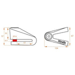 Kovix KVZ2 Disc Lock 14mm Brushed Metal With Lock Holder
