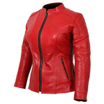 Weise Earhart Ladies Leather Jacket Red
