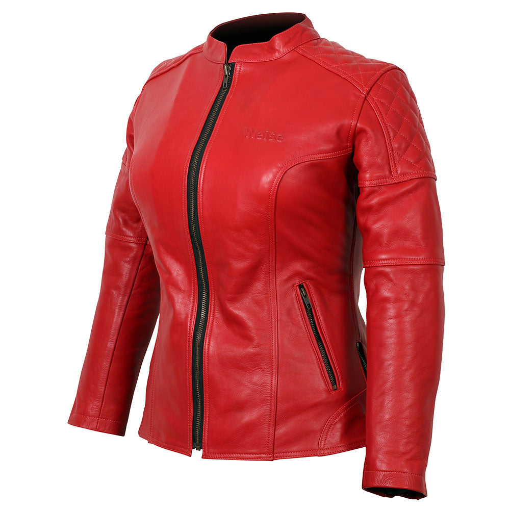 Weise Earhart Ladies Leather Jacket Red