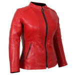 Weise Earhart Ladies Leather Jacket Red