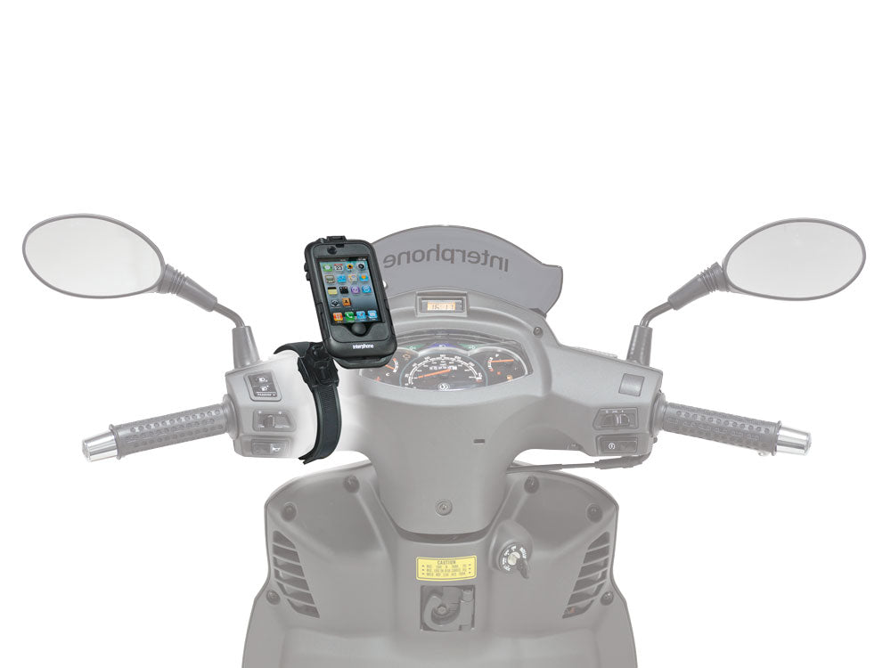 Interphone IPHONE 4 Black Motorcycle Holder Mount For Non Tubular Handlebars