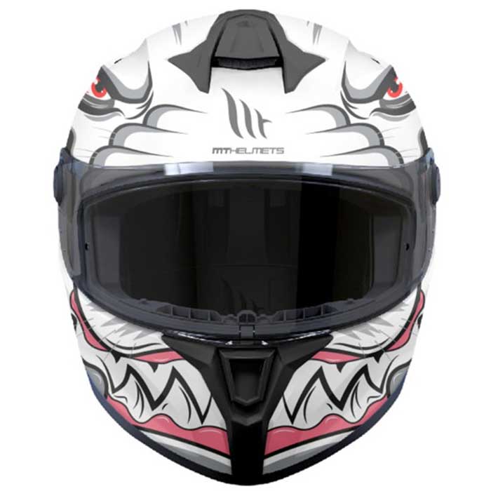 MT Targo S Toby Gloss White Grey Helmet
