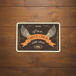 Oxford Garage Metal Sign: BIKER CHICK WITH CLASS