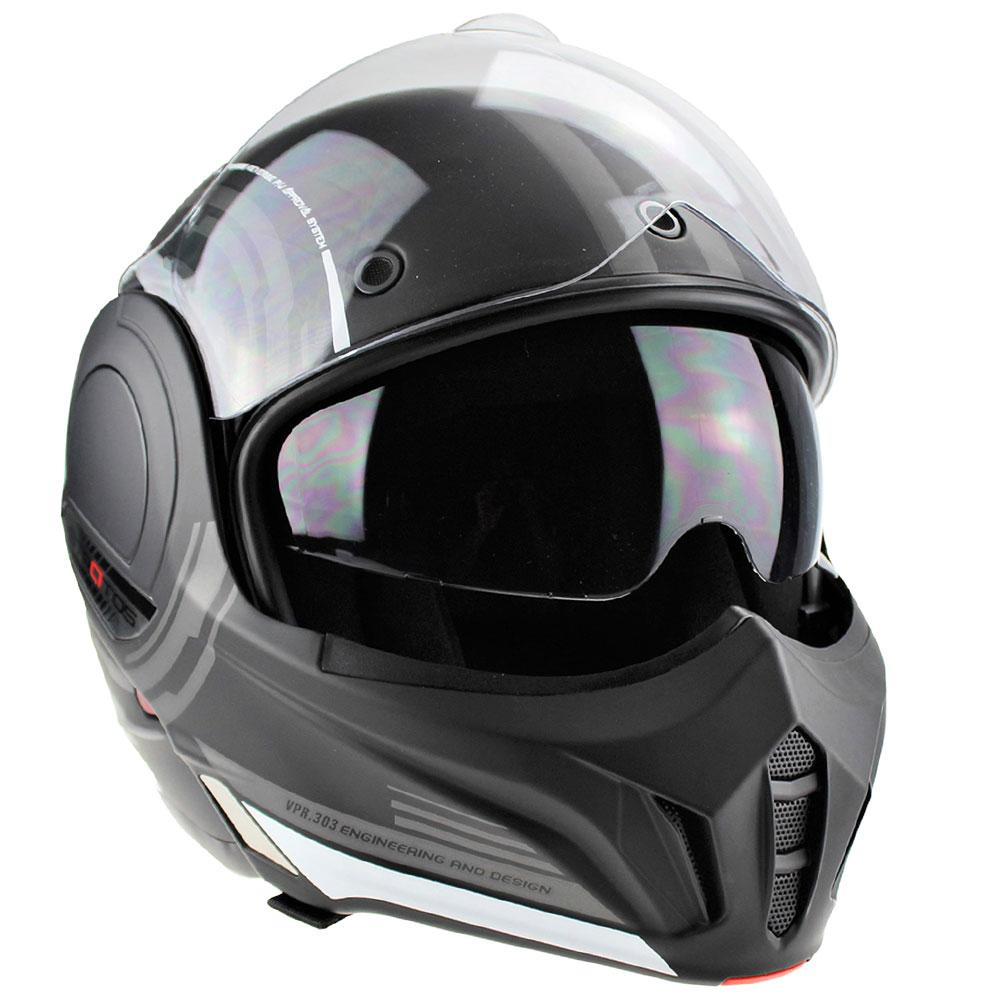 Viper F242 Reverse P J Flip Helmet Revo White
