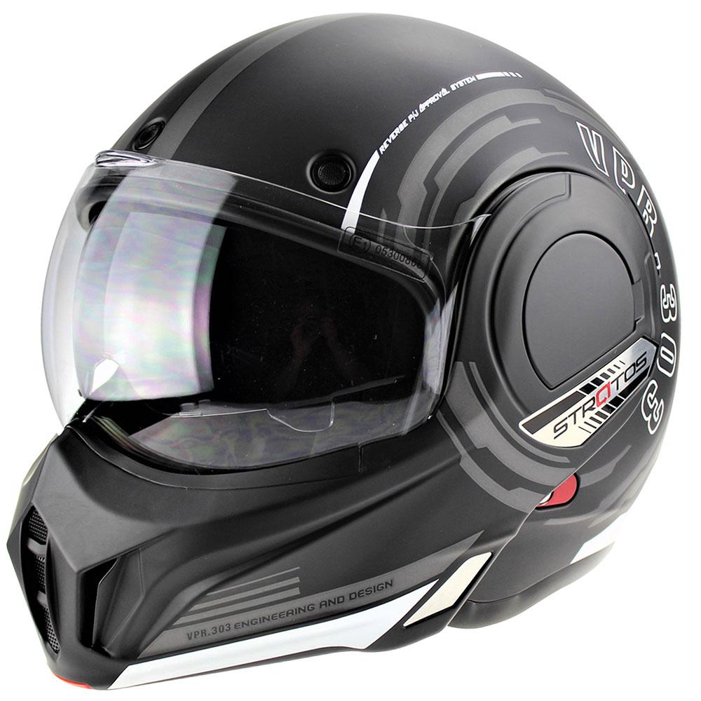 Viper F242 Reverse P J Flip Helmet Revo White