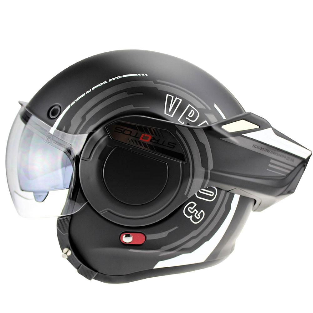 Viper F242 Reverse P J Flip Helmet Revo White