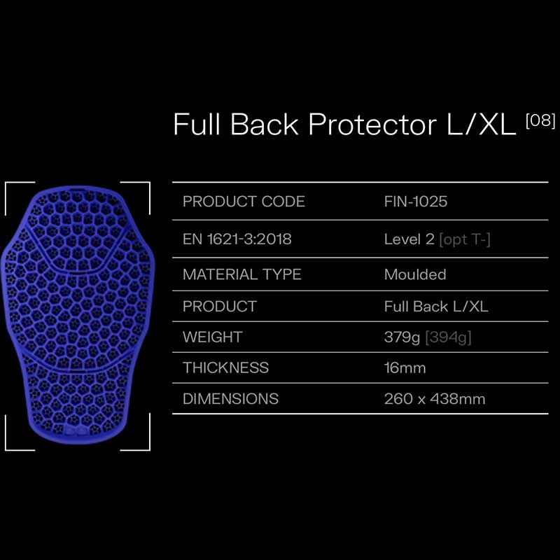 Rheon CE Level 2 Full Back Protector Insert Armour