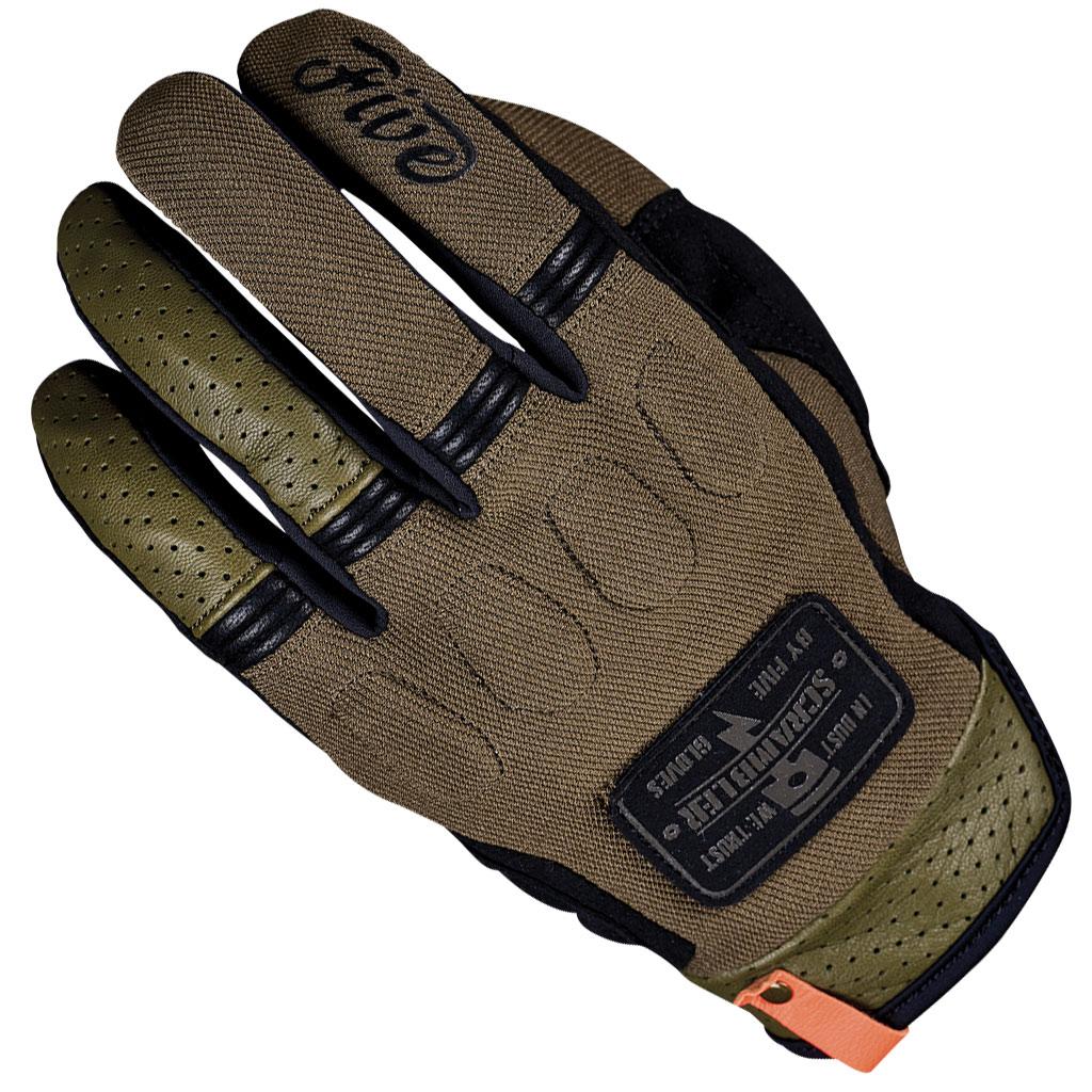 Five Scrambler Black Khaki Gloves