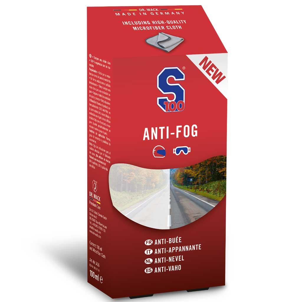 S100 Anti-Fog 100ml Spray & Cleaning Cloth Set  For Motorcycle Helmet VIsors
