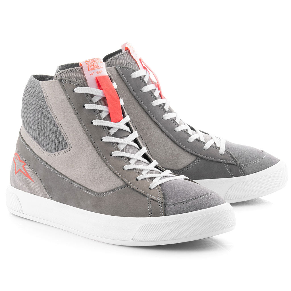 Alpinestars Stated Short Boots Light Grey Red Fluo White