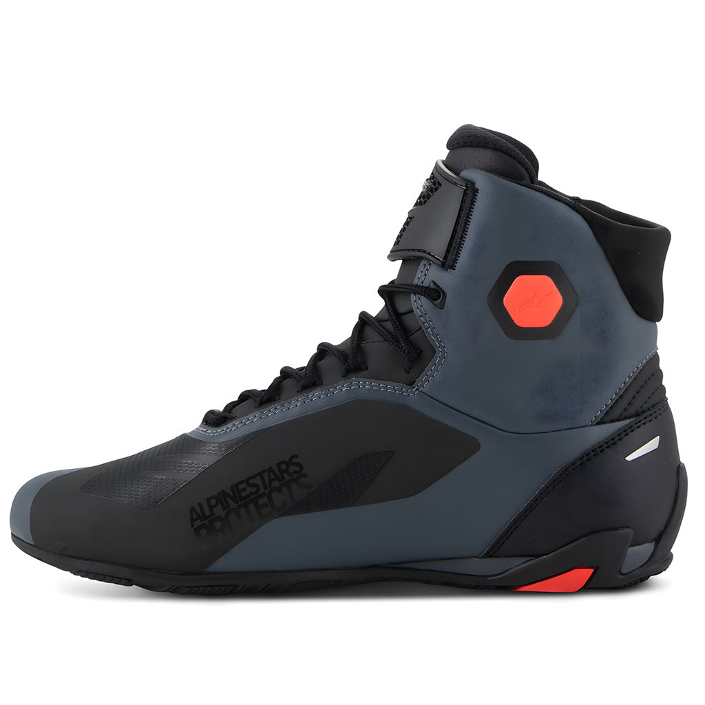 Alpinestars Faster-4 Short Boots Black Grey Red Fluo