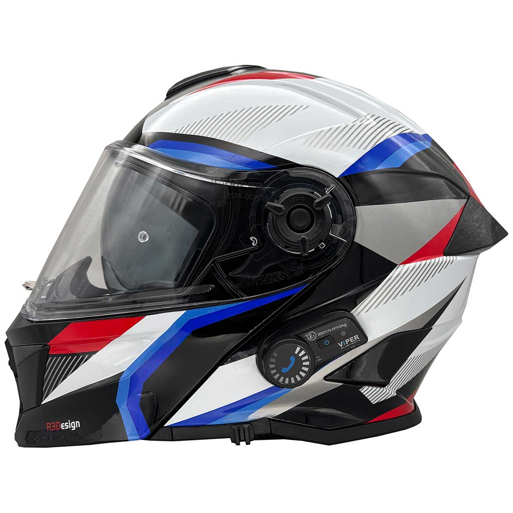 Viper RSV121 V.8 Red Blue Blinc Bluetooth Helmet