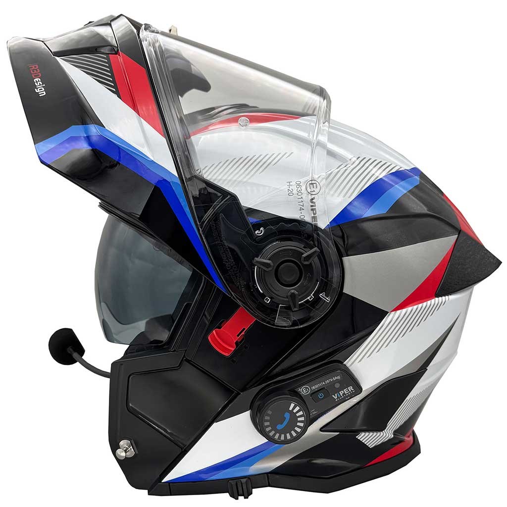 Viper RSV121 V.8 Red Blue Blinc Bluetooth Helmet