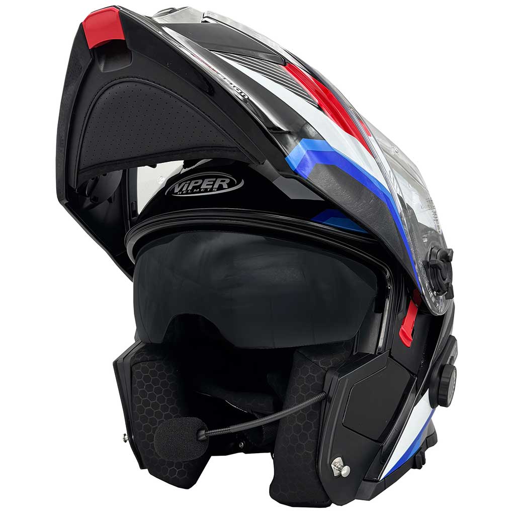 Viper RSV121 V.8 Red Blue Blinc Bluetooth Helmet