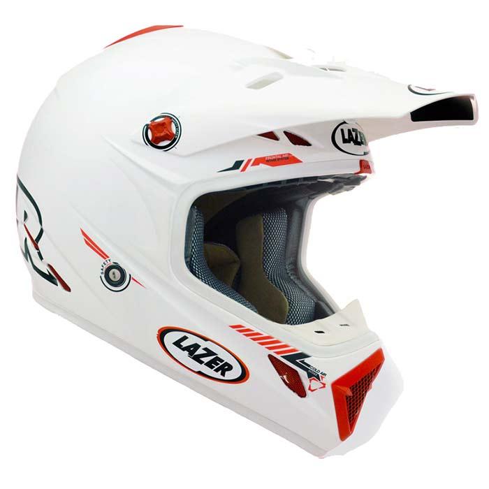 Lazer MX7 Evo Solid White Red Label Helmet