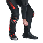 Dainese Super Speed Leather Pants 628 Black Fluo Red
