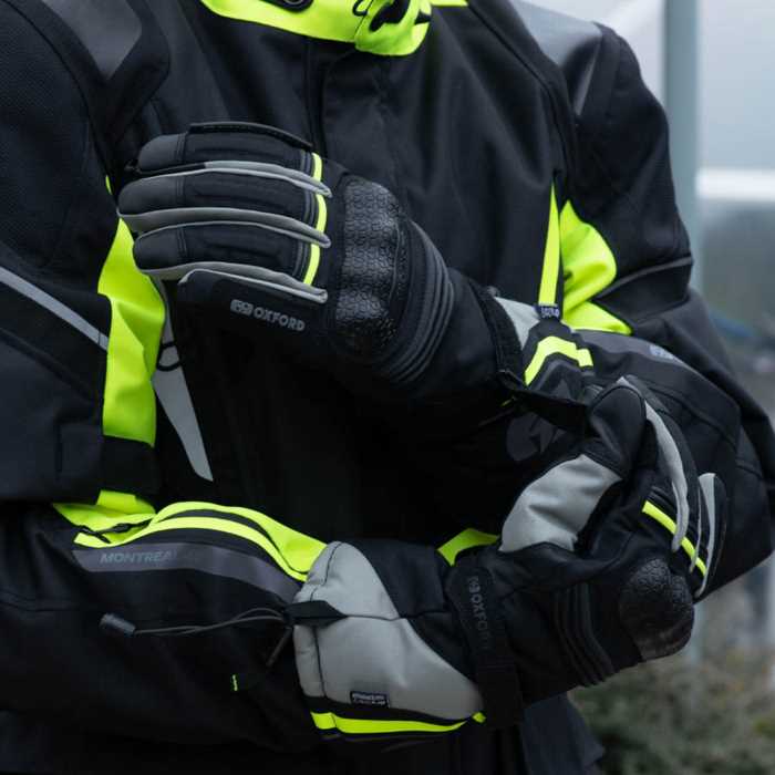 Oxford Montreal 4.0 Mens Dry2Dry Glove Black Grey Fluo