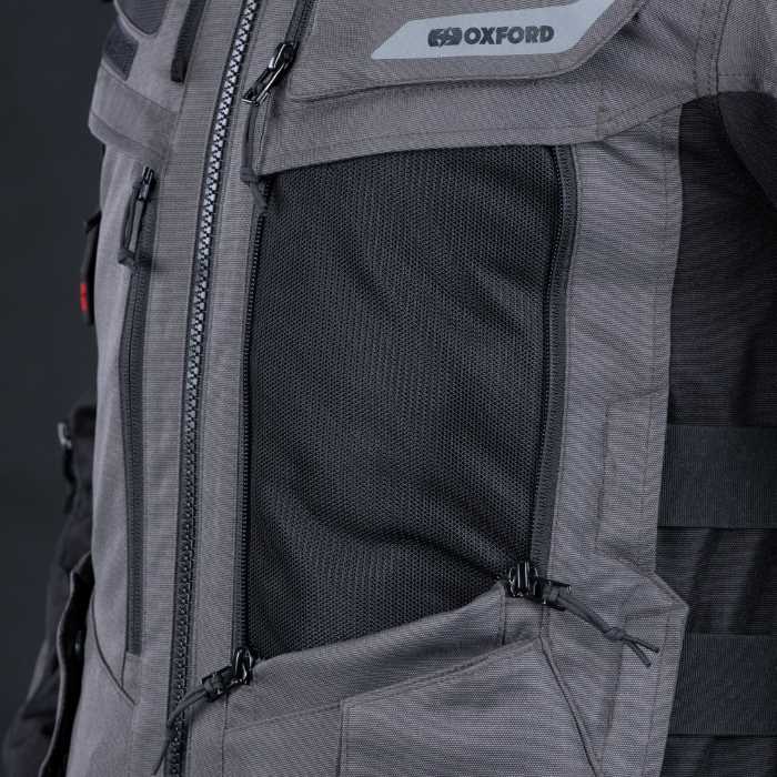 Oxford Rockland Mens Jacket Charcoal Black Red
