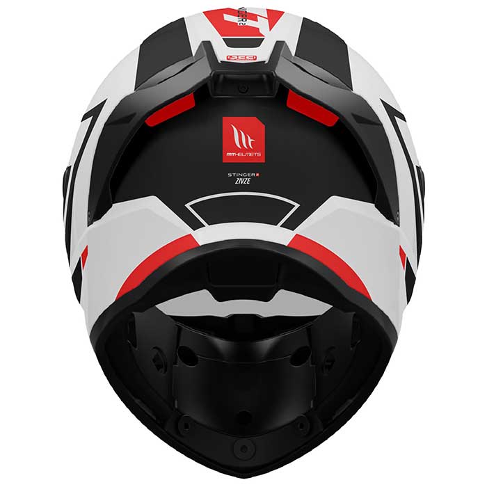 MT Stinger 2 Zivze Gloss Black White Red Helmet