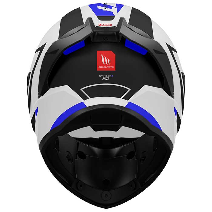 MT Stinger 2 Zivze Gloss Black White Blue Helmet