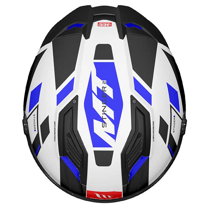 MT Stinger 2 Zivze Gloss Black White Blue Helmet