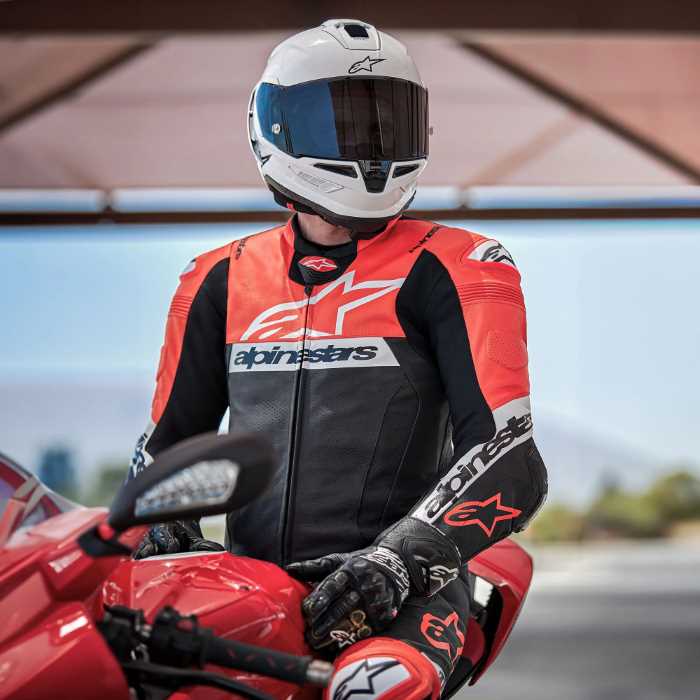 Alpinestars Missile V2 Ward 1Pc Leather Suit Black R FLuo White
