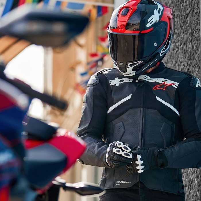 Alpinestars Atem V5 Leather Jacket Black White