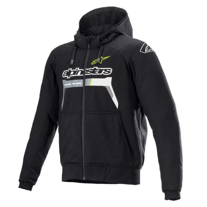 Alpinestars Chrome Ignition Hoodie Black Yellow Fluo
