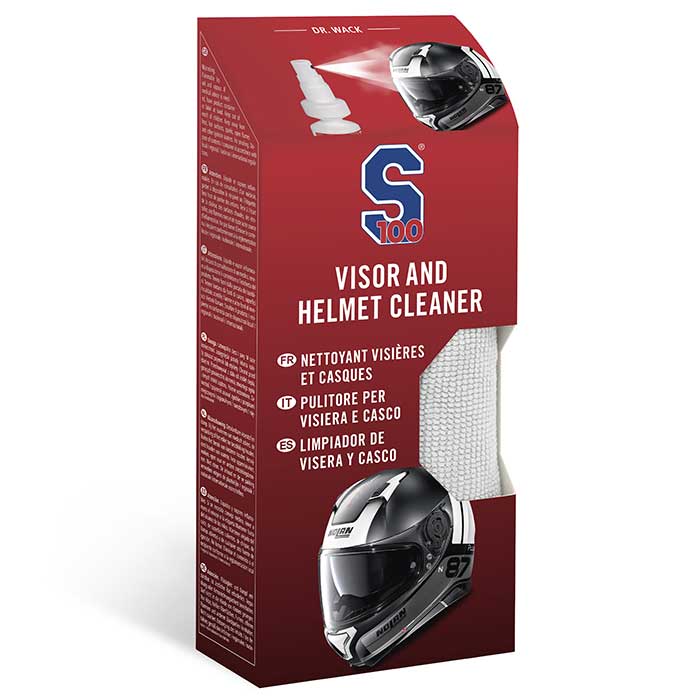 S100 Visor & Helmet Cleaner 100ml Inc Microfibre Towel