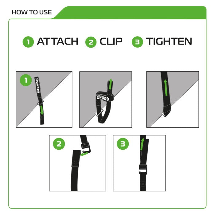 Oxford Atlas G-Hook 26mm x 1.2m Black Straps(Pair)