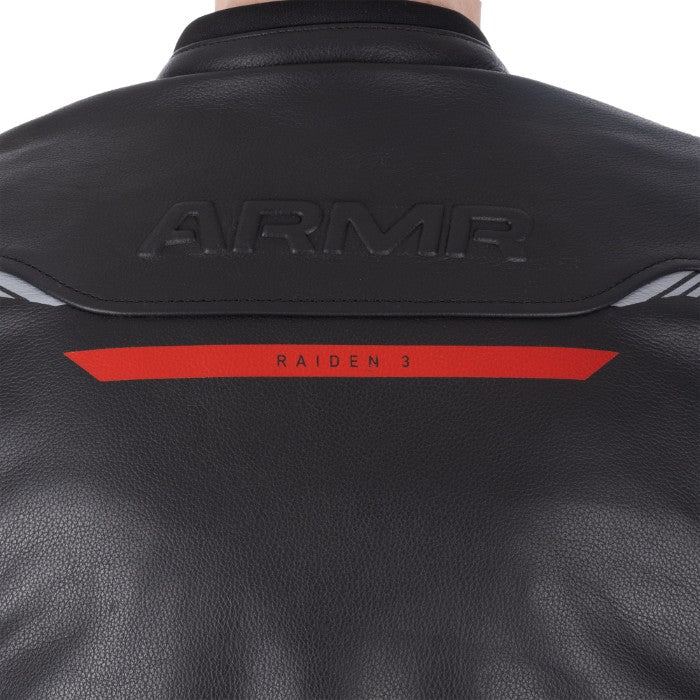 ARMR Raiden 3.0 Mens Leather Jacket Black Red
