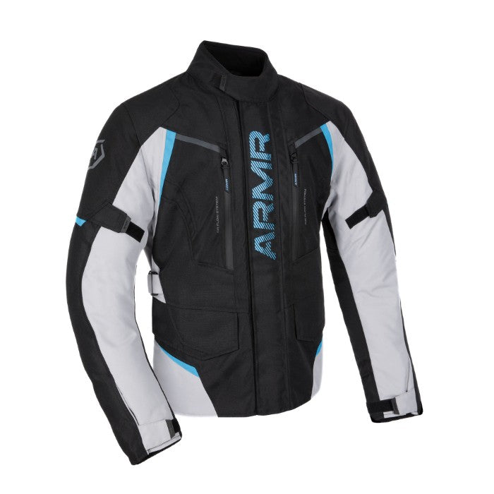 ARMR Kiso 4.0 WP Waterproof Mens Jacket Black Light Grey Blue