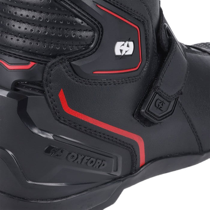 Oxford Omega Air Vented Short Mens Boots Black White Red