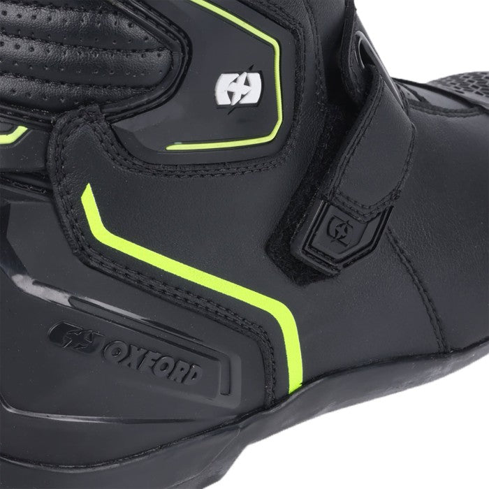 Oxford Omega Air Vented Short Mens Boots Black White Yellow