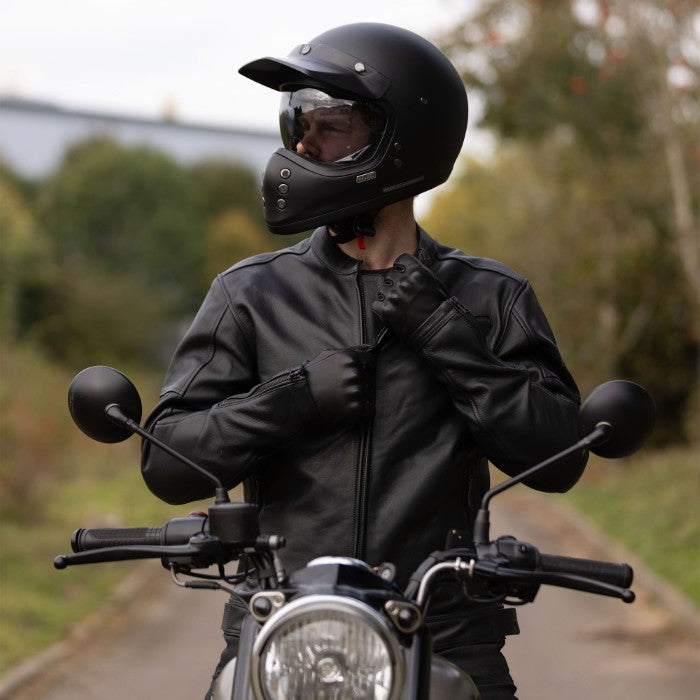 Oxford Henlow Leather Mens Jacket Black