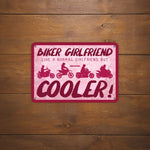 Oxford Garage Metal Sign: Biker Girlfriend