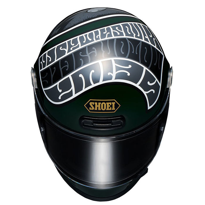 Shoei Glamster 06 Heiwa Motorcycles TC-4 Green Helmet